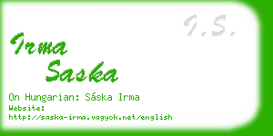 irma saska business card